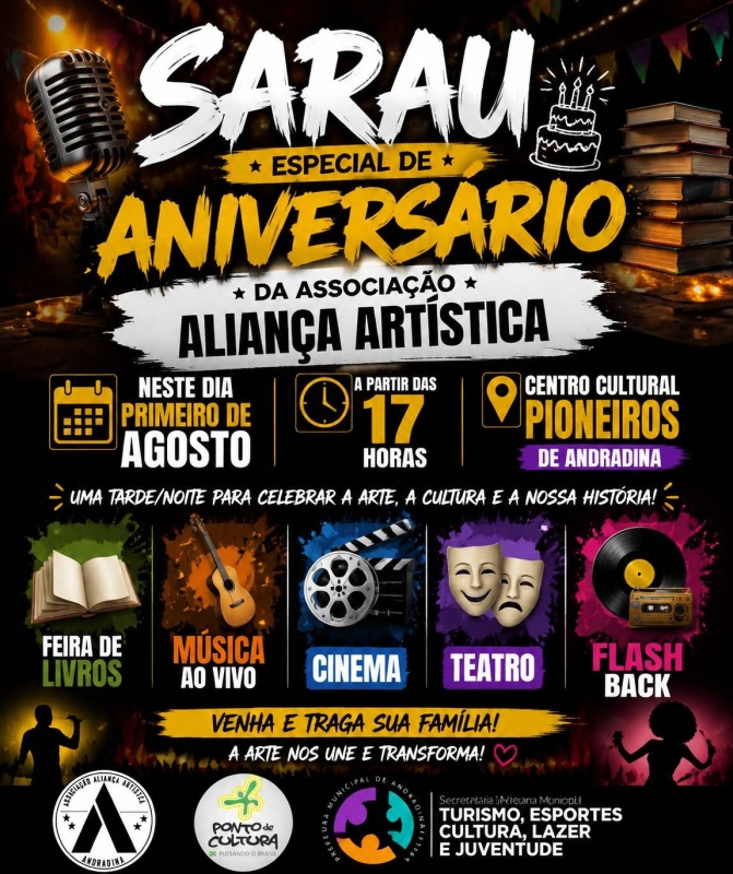 Evento centro-cultural-pioneiros-de-andradina---sarau-especial-de-aniversario
